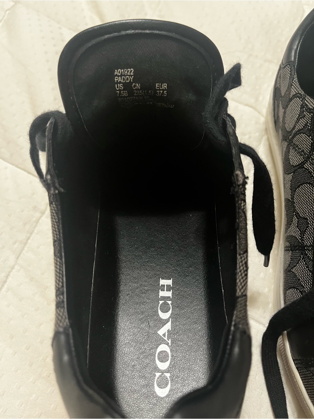 Coach Black Logo Canvas Low-Top Sneakers - Picture 5 of 5